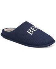Club Room Mens Best Dad Embroidered Slippers Navy Blue Medium