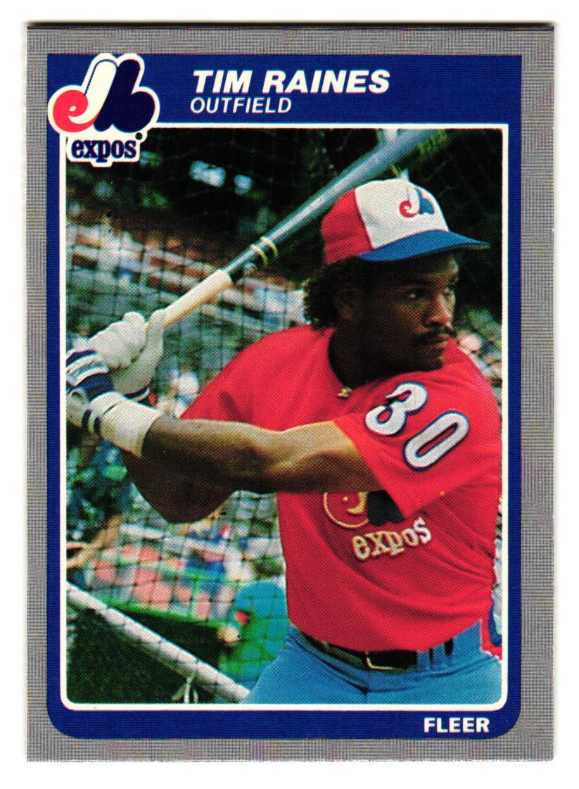 1985 Fleer - Tim Raines #405 Montreal Expos HOF