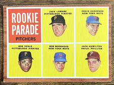 1962 Topps #593 Rookie Parade Pitchers Bob Veal, Jack Lamabe, High #  EX/NM