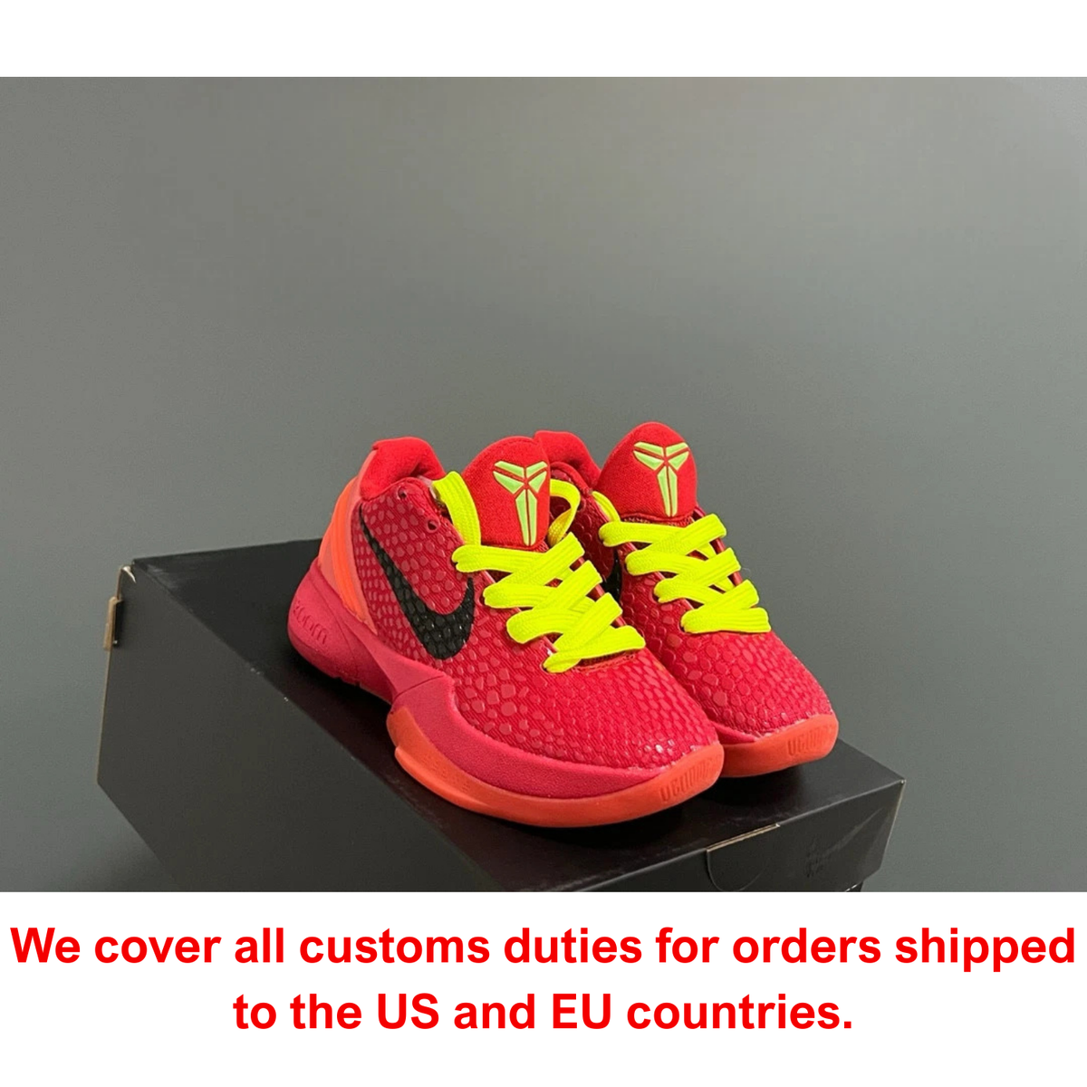 Kobe 6 Protro Reverse Grinch Red Kids Size US (11C-3Y) | eBay