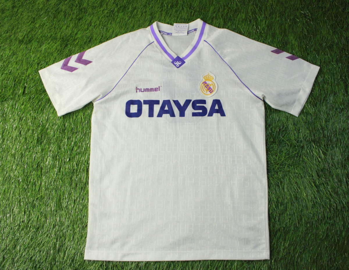 REAL MADRID 9 SANCHEZ 1990/1991 MATCH WORN YES FOOTBALL SHIRT