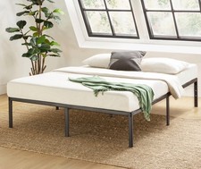 14" Metal Platform Bed Frame king , Heavy-Duty Steel Slats, Black,