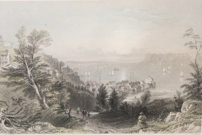 Village Of Sing-Sing / Ossining Hudson River Gravur handkoloriert 1800er