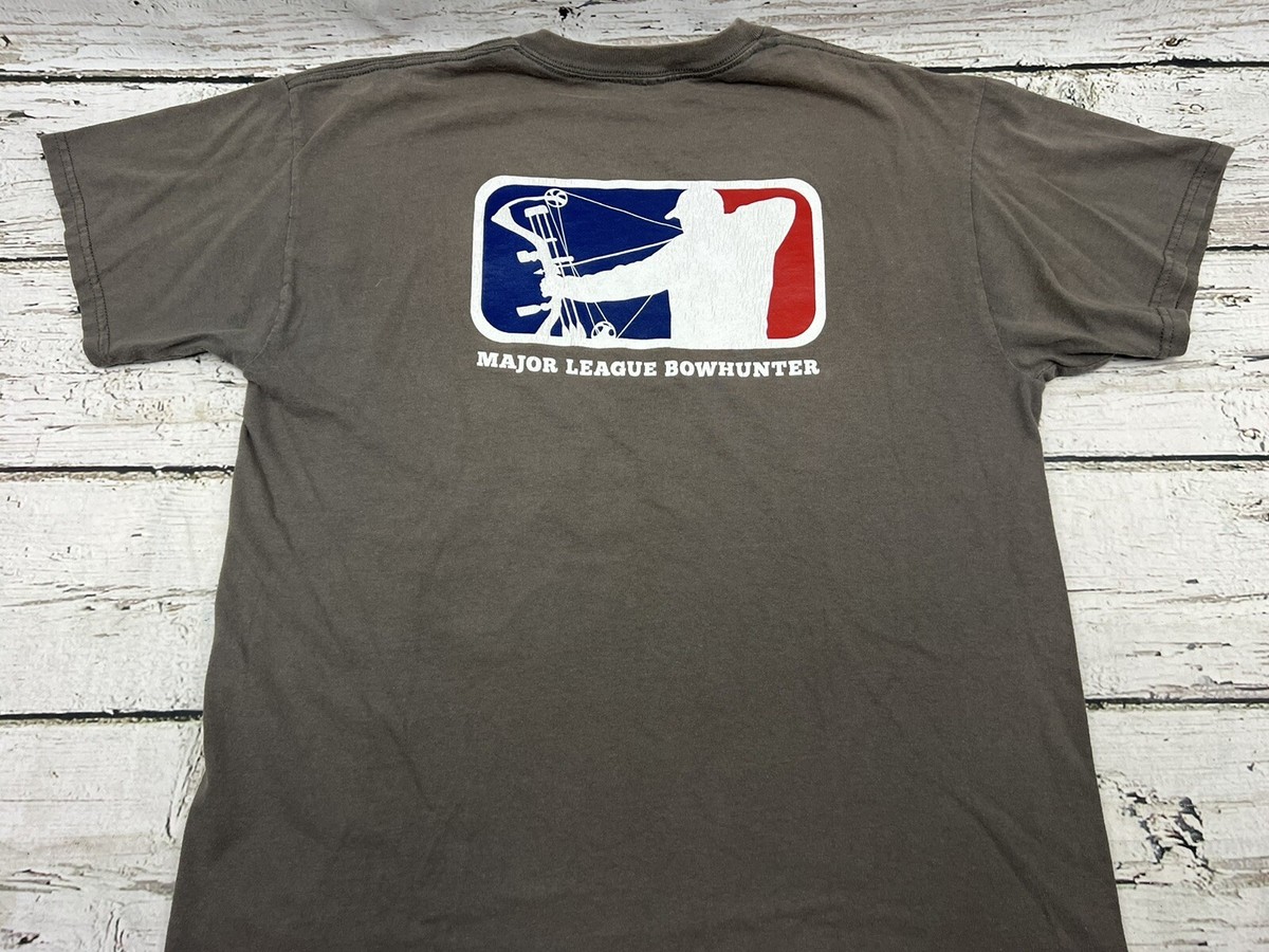 Bow Hunting Major League Bowhunter Sweatshirt Major League Bowhunter Men's  Gray Double Sided Graphic Logo Short, image size:1200x900