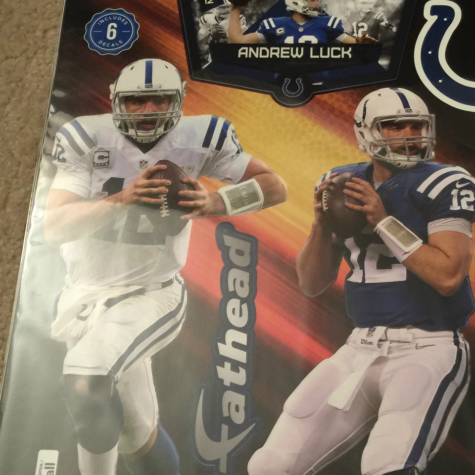 NFL Indianapolis Colts Andrew Luck Fathead 6" por 13" Incluye 6 calcomanías Foto 3 de 4