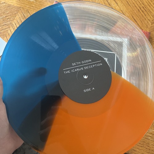 2012 Seth Godin The Icarus Deception Spoken Word Orange blue and clear vinyl - Foto 10 di 10