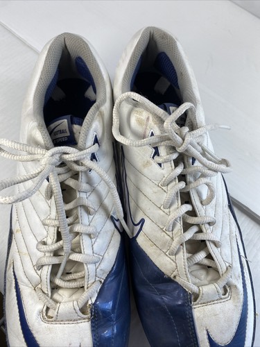 Nike Super Speed D Football Cleats White Blue 396238-141 Size 13.5 - Picture 7 of 11