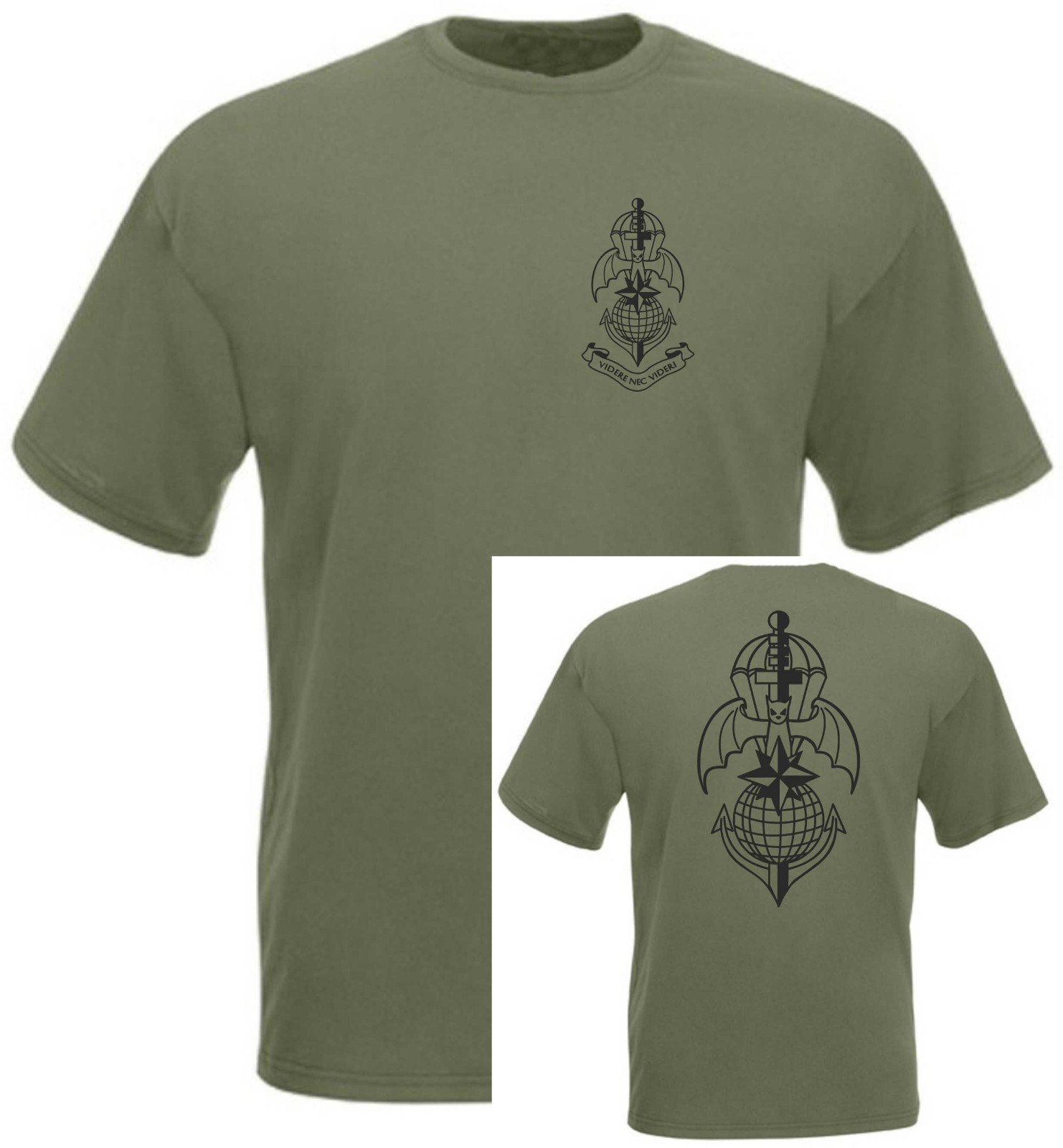 Maglietta T-SHIRT verde militare con stampa 185° RRAO paracadutisti ...