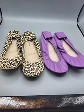 2 Storehouse Flats Wildside  Leopard Print & Purple Ballet Flats Size 9