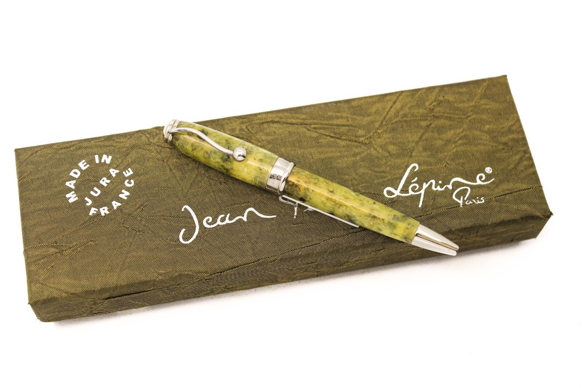 Jean Pierre Lepine Indigo Murano Yellow Green Mini Ballpoint Pen