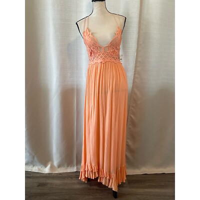 Free People Adella Maxi Dress - Pretty Peach M / Pretty Peach