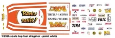 HAZEN & VELEBIL "PANIC" Top Fuel Dragster 1/25th - 1/24th Scale Decals NHRA