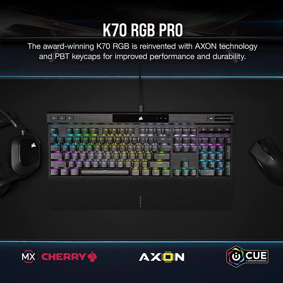 CORSAIR K70 RGB PRO Mechanical Gaming Keyboard Backlit RGB LED CHERRY MX Red PBT - Image 2 of 4