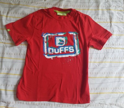 Jungen T-Shirt rot Duffs Größe 4 Jahre (D3 i)