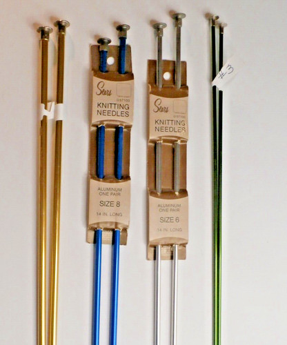Pairs of Vintage Sears Aluminum Single Point 14 Inch Knitting Needles
