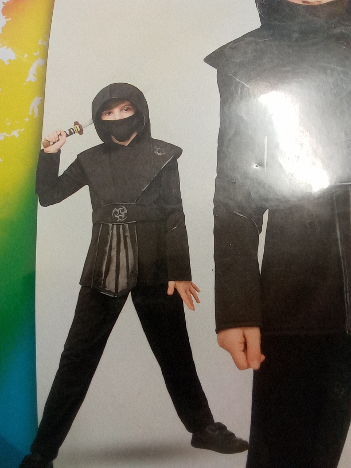 Disfraz de Ninja Negro Niños Guerrero Samurai Vestido Elegante Libro Día Semana
