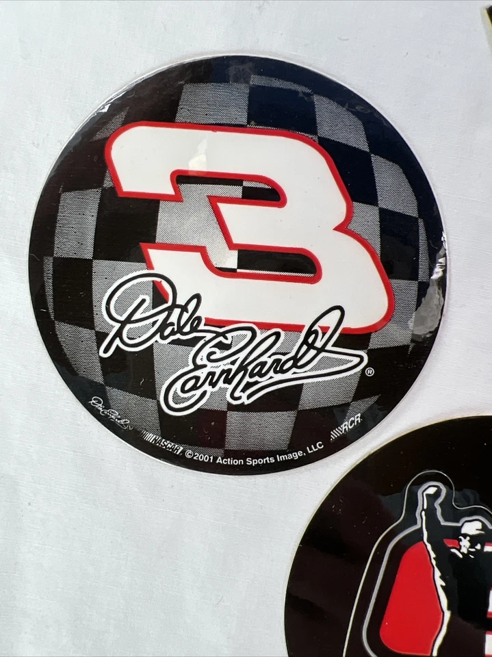NASCAR Dale Earnhardt SR #3 Logo 3" ROUND STICKER LOT of 5 Black Camo Decal VTG - Image 4 of 4