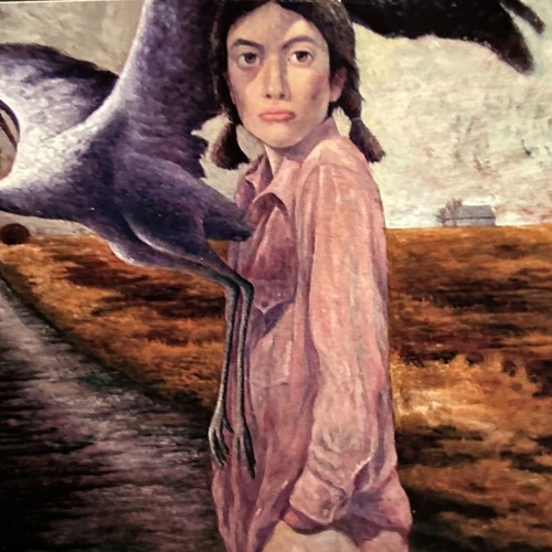 Surrealistische Dreamscape Figur mit Reiher Vogel Giclée Druck, Leo Hong Mao, signiert - Bild 2 von 16