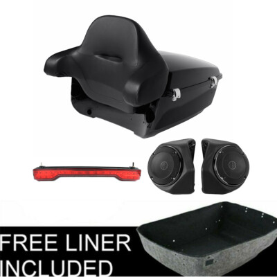 King Pack Trunk Backrest Light Speakers Fit For Harley Tour Pak Road King 14-up