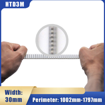 Timing Belt HTD3M Perimeter 1002-1797mm Width 30mm Polyurethane Steel Wire Belt