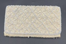 White Beaded Clutch Purse Du Barry 1950s 9” Vintage