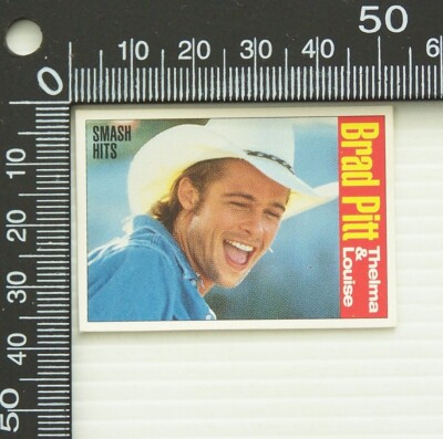 VINTAGE 1993 BRAD PIT THELMA AND LOUISE SMASH HITS MAGAZINE TV FAN PROMO STICKER
