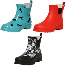 Norty Women's Low Ankle High Rain Boots Rubber Snow Rainboot Shoe Bootie