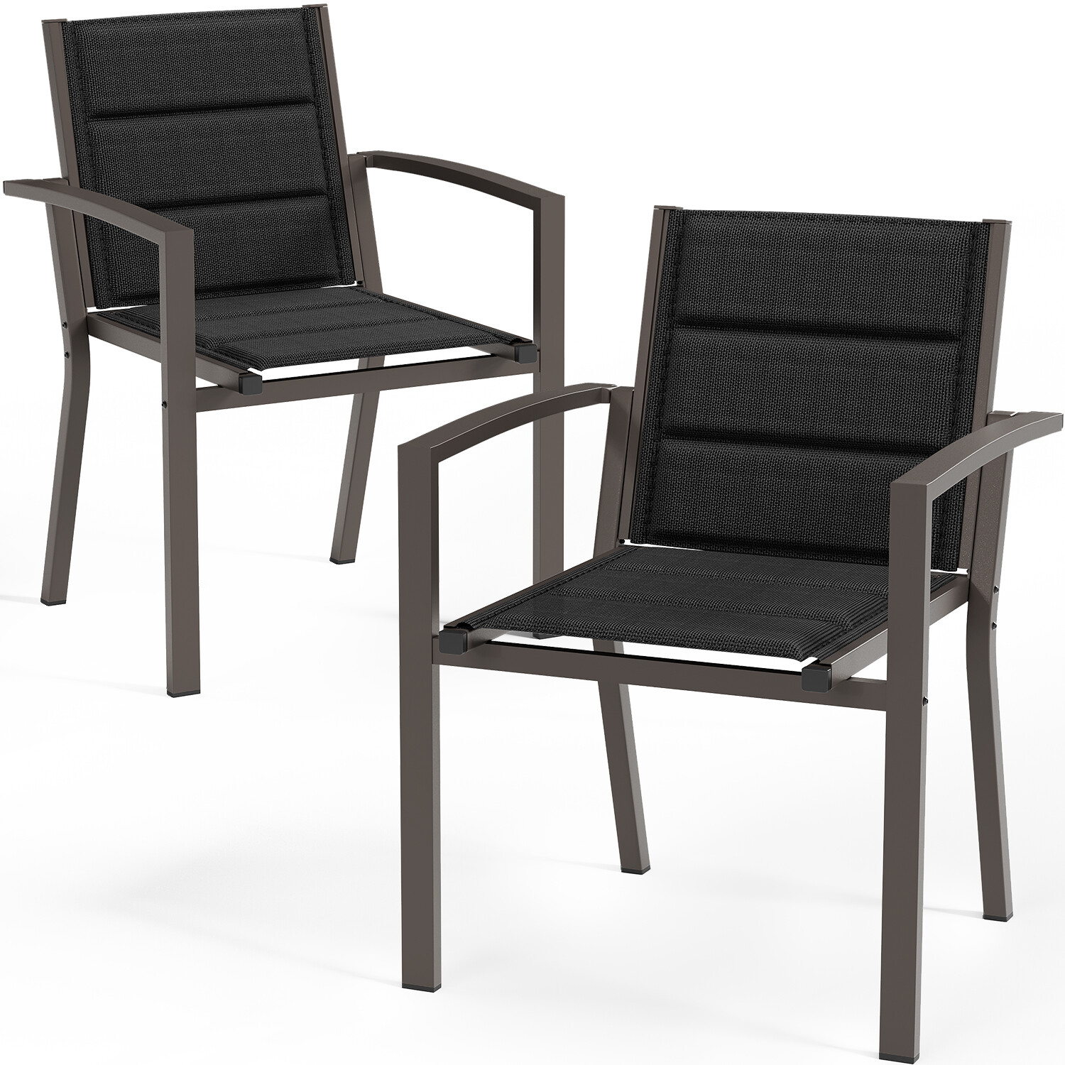 2/4/6/8/10 Gartenstühle stapelbare Aluminium-Esszimmerstühle Belastung 160 kg