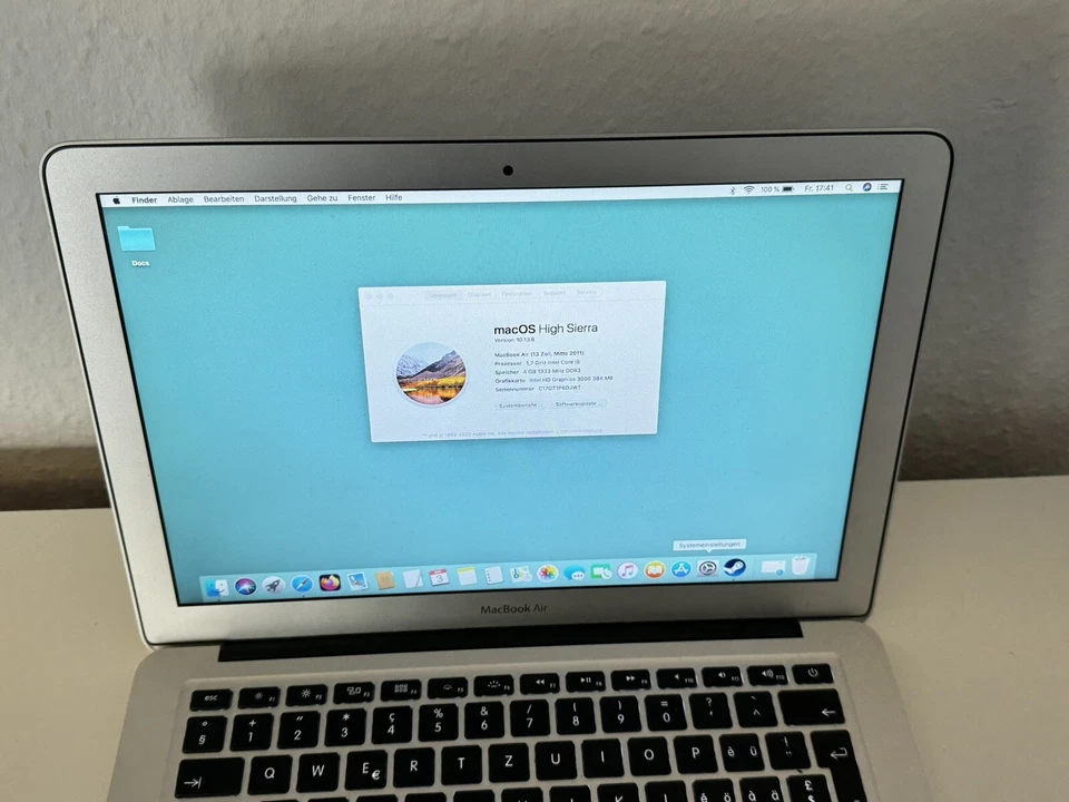 Macbook Air A1369, Core i5 1,7 GHz 13,3 Zoll RAM 4GB SSD 125Gb TOP - Bild 3 von 4