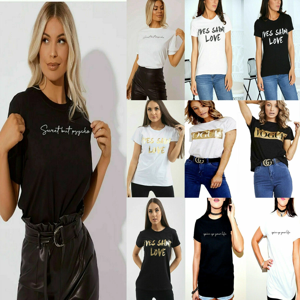 Nothing To Wear T Shirt Celebrity Fashion Top New White Womens Slogan UK  Summer | eBay