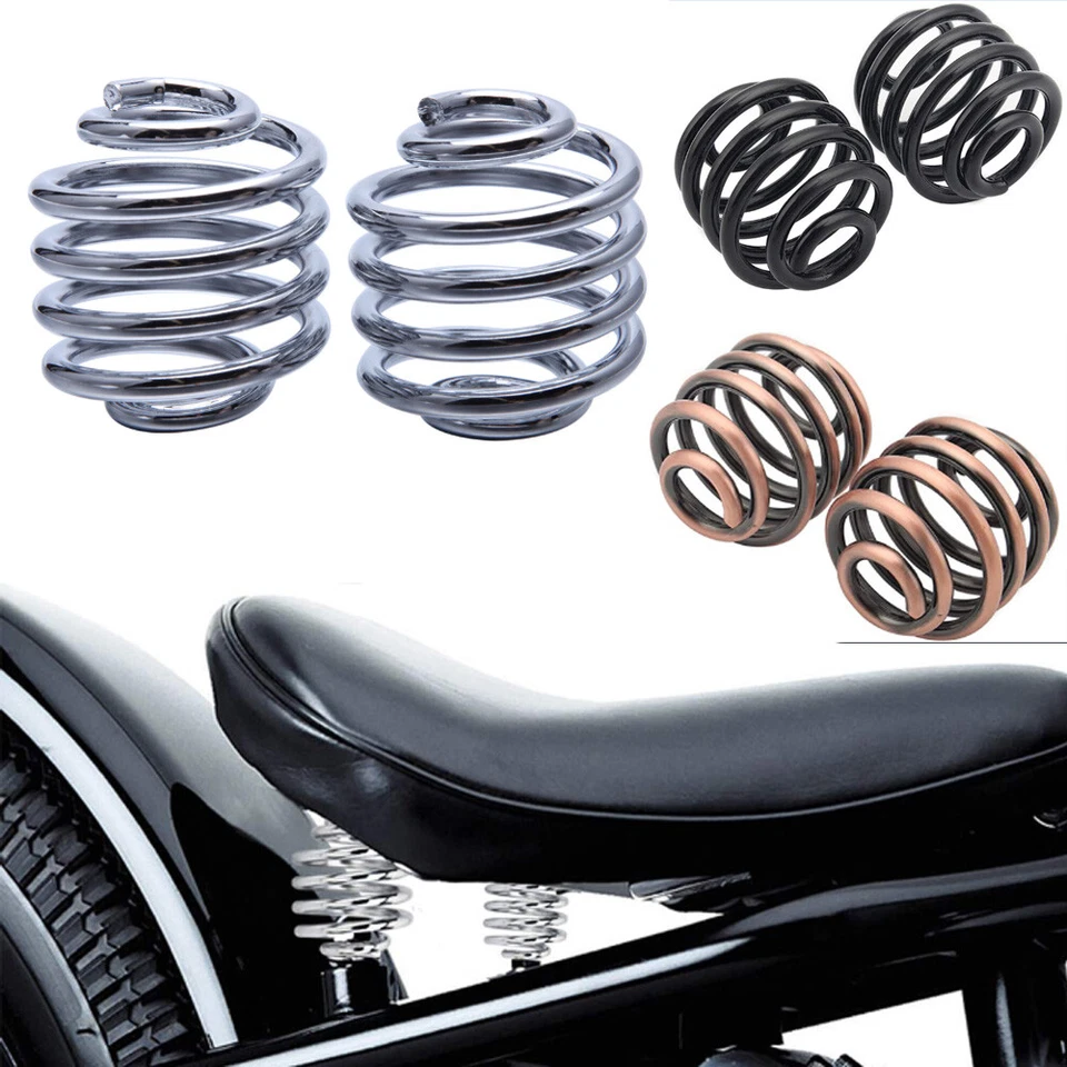 Motorcycle 2" Barrel Coiled Solo Seat Springs for Harley Chopper Bobber Softail - Image 2 of 3