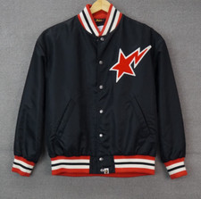 Abathinh Ape Varsity Jacket Snap Up Nylon Bla...