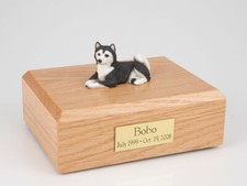 Husky Dog Black Stand Pet Cremation Urn Available in 3 Different Colors  4 Size