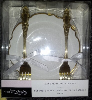 Style Me Pretty Cake And  Fork Set Of 4 Count