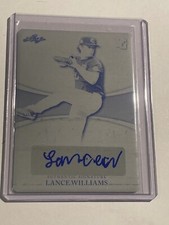 2022 Leaf Metal Perfect Game Black Printing Plate 1/1 Auto Lance Williams