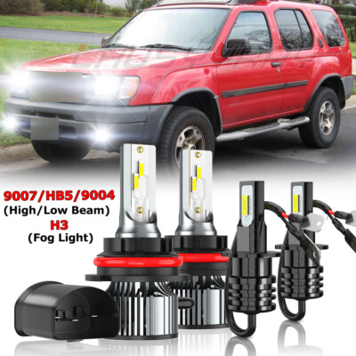 Para For Xterra 2000 2001 LED faro alto bajo + bombillas de luces antiniebla 4PC