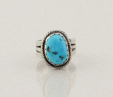 Sterling Silver Natural Turquoise Ring Size 6