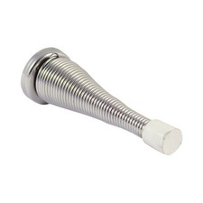Timco Spring Door Stops Wall Skirting Board Mounted Nickel 78x24 - Pack of 2