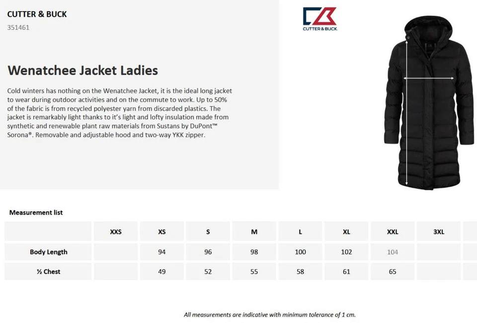 Cutter & Buck Wenatchee Ladies Padded Puffer Jacket | Hood | Navy/Black | XS-2XL - Image 3 of 4