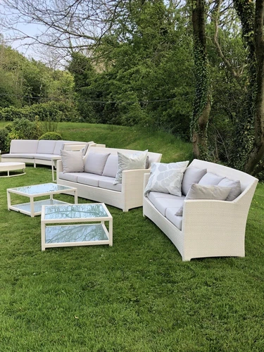 LUXURY BRAND RARE DISCONTINUED DEDON RATTAN GARDEN SOFA LOUNGE SET RRP 10K