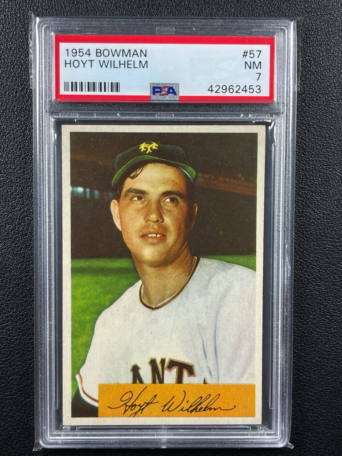 HOYT WILHELM PSA 7 1954 BOWMAN BASEBALL #57 VINTAGE NEAR MINT 2453