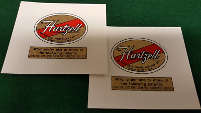 Hartzell Fan Blade Propeller Decals Water Slide Type just like the originals 