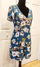 Leith Sweet Chic Boho Women's Dark Green and White Floral Spring Summer Romper