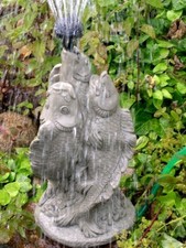 Wasserspeier Koi Springbrunnen Steinfigur frostfester Steinguss 