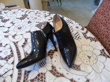 Prada Black Patent Leather Ankle Boots Size 36.5M