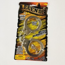 Legends of the Wild West - Metal Handcuffs w/Lock  2 Keys Safety Latch Ages 6 