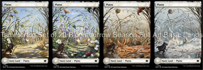 20x Foil Bloomburrow 4 Seasons Full Art Land Set Magic the