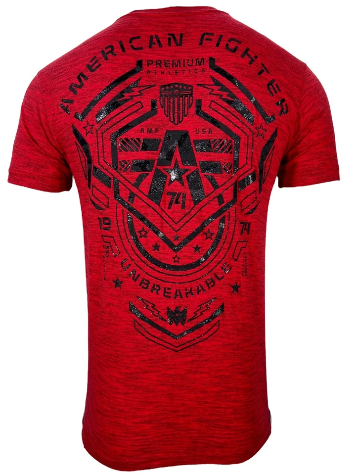 Camiseta para hombre AMERICAN FIGHTER CRESTLINE atlética militar roja Foto 3 de 4