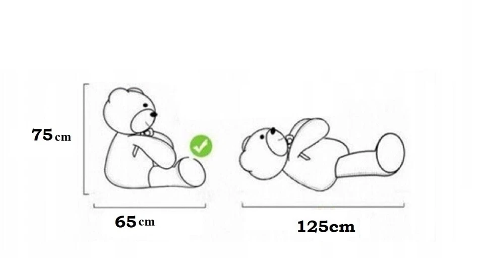 Géant Ours 120 CM Beige Avec Coeur Peluche en Souple Big Taille XXXL - Photo 3/4