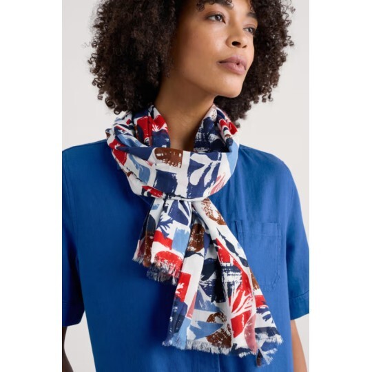 Seasalt Summer Scarf - Marine Forms Chalk - BNWT